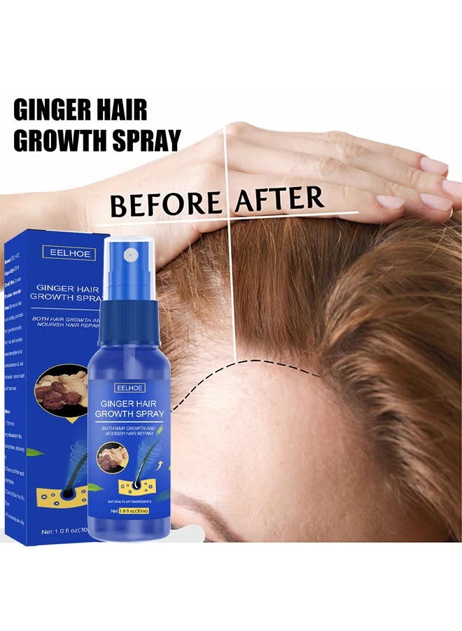 إيلهو خافض شعر الزنجبيل لنمو الشعر، رذاذ الزنجبيل المغذي لإعادة نمو الشعر، رذاذ الزنجبيل لنمو الشعر، مضاد لتساقط الشعر، للشعر المتقصف، للشعر المتساقط، يعيد صحة الشعر، مستخدم لعلاج تساقط الشعر وتناثر الشعر رذاذ 30 مل - Image 2